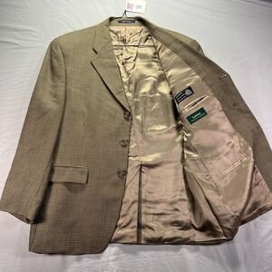 Lauren Ralph Lauren Blazer Mens 42S Brown Houndstooth Pure Wool Lord & Taylor
